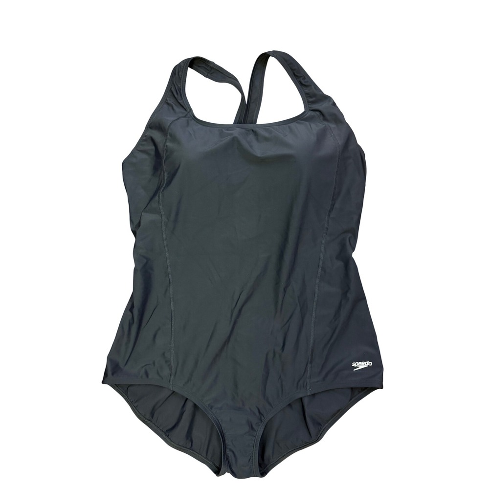 Speedo PowerFLEX One Piece Swimsuit Women 24 Black